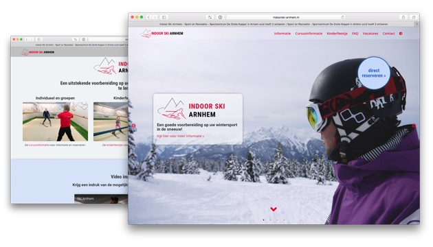 afbeelding van Website voor Indoor Ski Arnhem