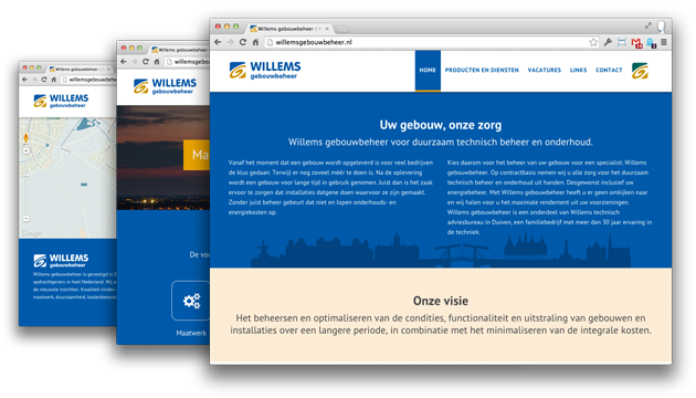 afbeelding van Website voor Willems gebouwbeheer